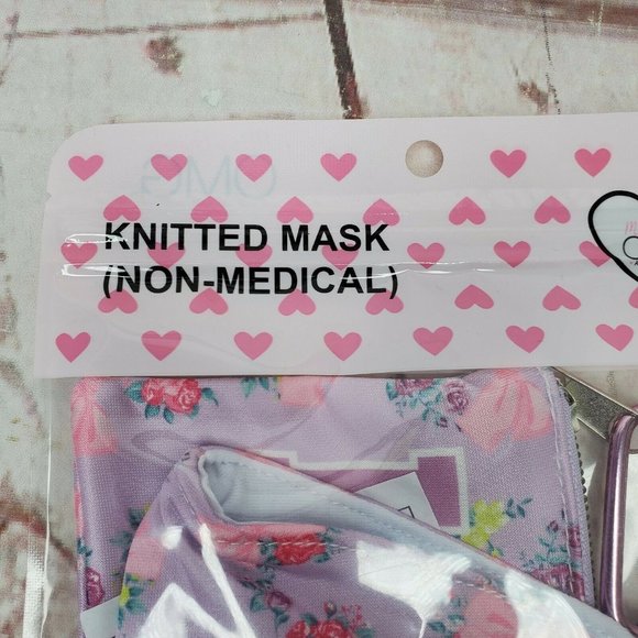 Miss Gwen's OMG Accessories Pink Floral Ribbon Love Mask And Pouch Set - Picture 3 of 12